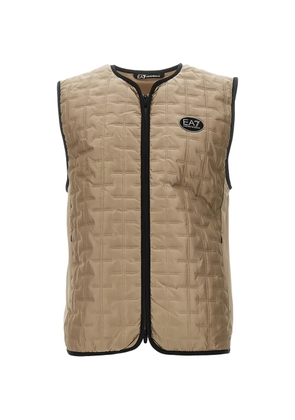 Ea7 Emporio Armani logo-patch quilted gilet - Neutrals