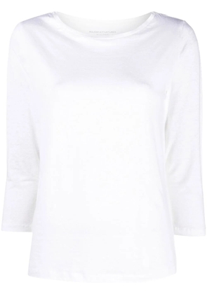 Majestic Filatures crop-sleeve T-shirt - White