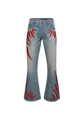 EARTHLING VIP graphic-desingbutton-fastening jeans - Blue