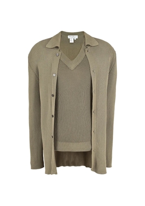 Ferragamo Pre-Owned ribbed sweater cardigan set - Green