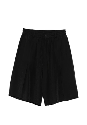 Y-3 drawstring pleated shorts - Black