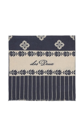 Les Deux Arabesque patterned scarf - Blue