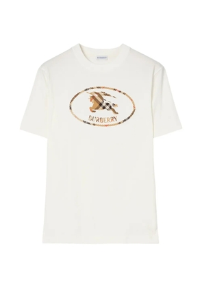 Burberry check Knight stamp cotton T-shirt - Neutrals