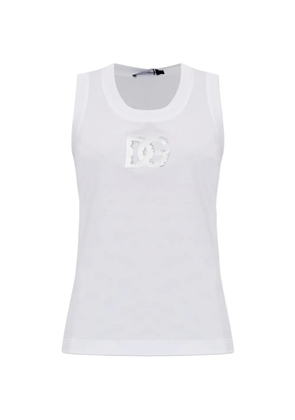 Dolce & Gabbana logo-detail tank top - White