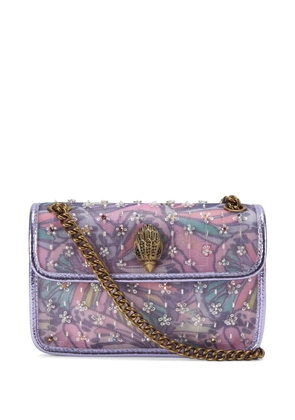 Kurt Geiger London mini Kensington butterfly-print crystal-embellishment shoulder bag - Purple
