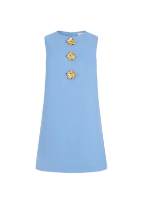 Oscar de la Renta button-detail wool shift dress - Blue