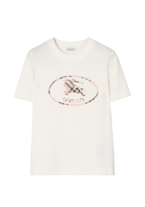 Burberry check Knight stamp cotton T-shirt - White