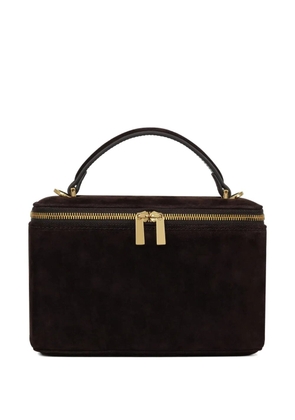 POTAMY zip handle suede mini bag - Brown