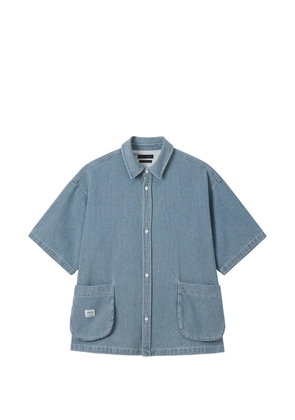 FIVE CM patch-pocket short-sleeve shirt - Blue