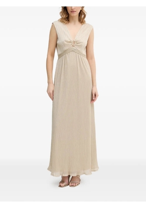 Morgan ring detail V-neck maxi dress - Neutrals