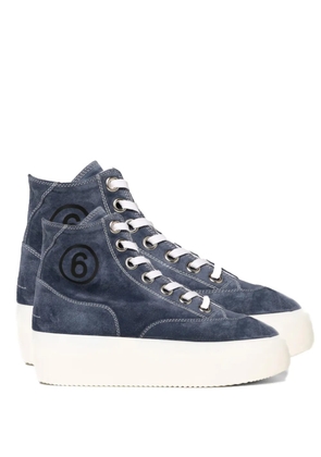 MM6 Maison Margiela logo high-top sneakers - Blue