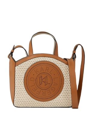 Karl Lagerfeld small K/Circle mesh tote bag - Neutrals