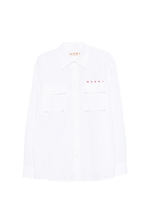 Marni flap-pocket logo shirt - White