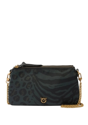 PINKO animal-print zip clutch bag - Black