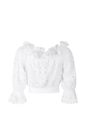 Temptation Positano ruffled-detail blouse - White