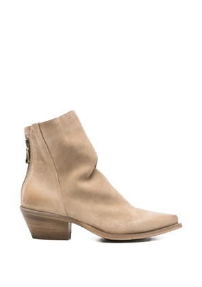 Metisse zip-fastening ankle boots - White