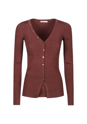 Patrizia Pepe ribbed-design cardigan - Brown
