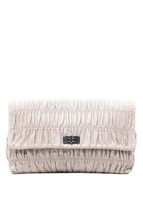 Prada Pre-Owned 2013-2025 Nappa Gaufre Turn Lock clutch bag - Brown