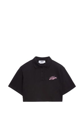 MSGM logo crop polo top - Black