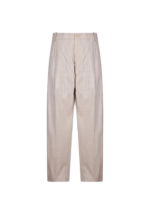 Hed Mayner pinstripe-pattern pleated trousers - Neutrals