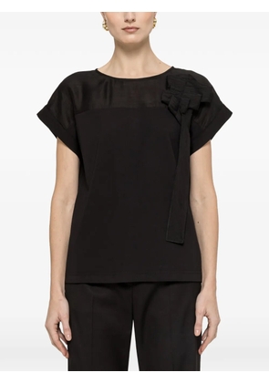 NISSA bow detail blouse - Black