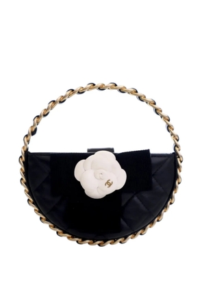 CHANEL Pre-Owned 2021-2026 Mini Lambskin Round Camellia Clutch handbag - Black
