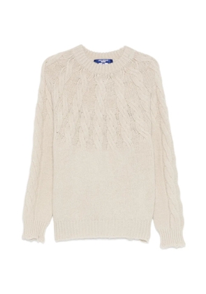 Junya Watanabe MAN cable-knit crew-neck sweater - Neutrals