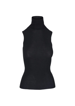 Dorothee Schumacher roll-neck sleeveless knitted top - Black