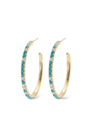 ROBINSON PELHAM Giant Orb turquoise and diamond half-hoop earrings - Gold