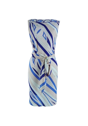 PUCCI geometric-print belted dress - Blue