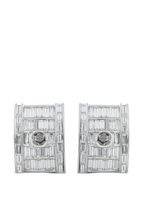 LB Exclusive diamond platinum clip-on earrings - Silver
