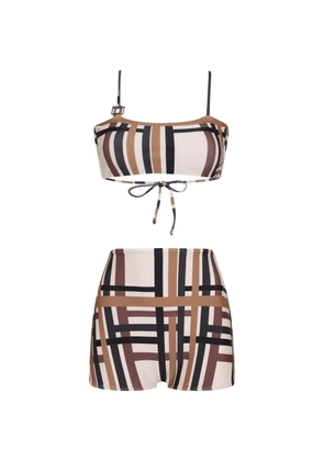 Amir Slama checked-print bikini - Neutrals