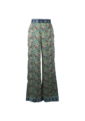 SANDRO floral-print palazzo pants - Green