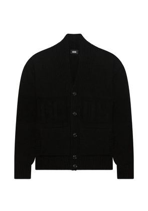 GCDS shawl-collar buttoned cardigan - Black