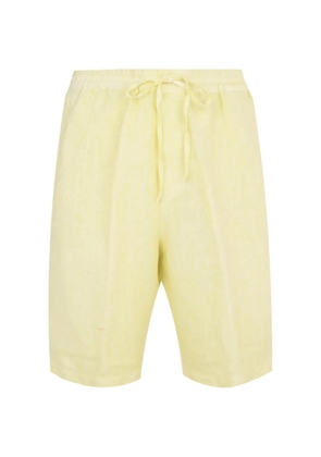120% Lino drawstring bermuda shorts - Yellow