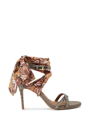 Kurt Geiger London houndstooth-pattern crystal-embellishment sandals - Orange