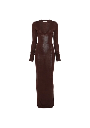 ENTIRE STUDIOS V-neck long-sleeve dress - Brown