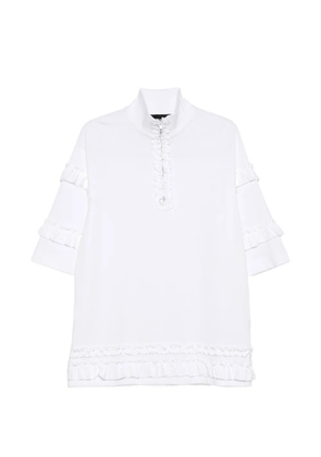 Simone Rocha ruffled-detail half-zip T-shirt - White