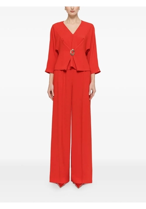 NISSA high-waisted crepe palazzo pants - Red