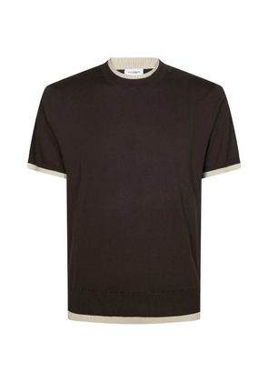 Paolo Pecora contrast-border short-sleeve knitwear - Brown