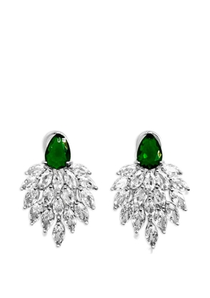 HZMER JEWELLERY Green Mirage Shimmer earrings - Silver