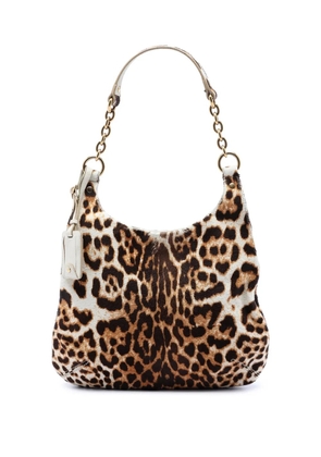 Saint Laurent Pre-Owned 2014 Leopard Print Pony Hair Metropolis shoulder bag - Brown