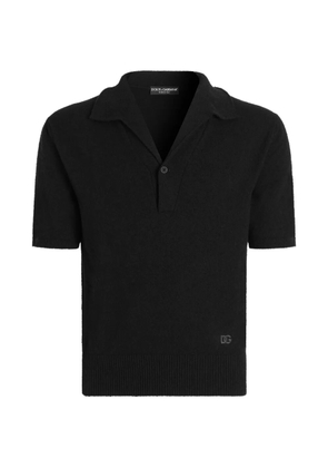 Dolce & Gabbana Cotton Blend Polo Shirt - Black