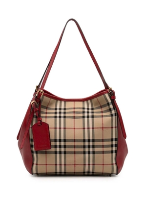 Burberry Pre-Owned 2000-2017 Small Haymarket Check Canvas and Leather Canterbury tote bag - Brown