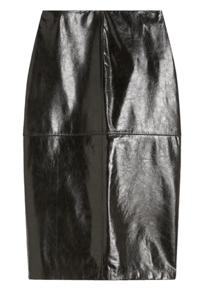 Max Mara panelled leather skirt - Black