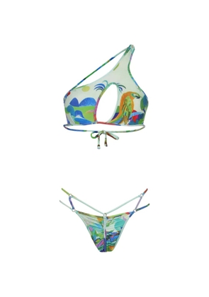 Amir Slama one-shoulder cutout bikini - Green