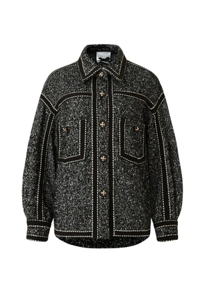 Edward Achour Paris button-up contrast-trim jacket - Black