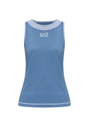 Ea7 Emporio Armani perforated-detail sleeveless tank top - Blue