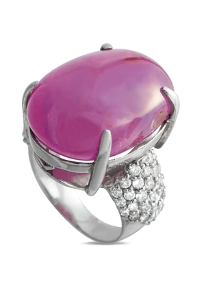 LB Exclusive burma ruby and diamond ring - Silver