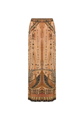Camilla kingdom hieroglyphs printed trousers - Neutrals